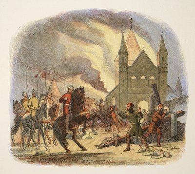 William I Receiving a Fatal Hurt at Mantes, France, 1087, from A Chronicle of England BC 55 to AD 1485 by James William Edmund Doyle